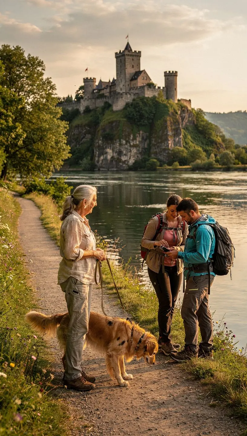 Touristen, die in einem historischen Café lokale Spezialitäten probieren und entspannen.